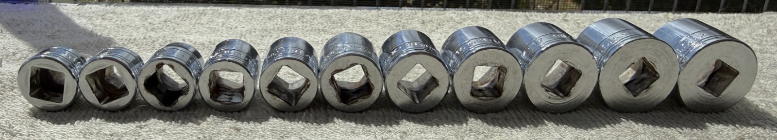 VINTAGE 3/8″ DRIVE S-K 12 PC METRIC HEX SOCKET SET – AS PICTURED