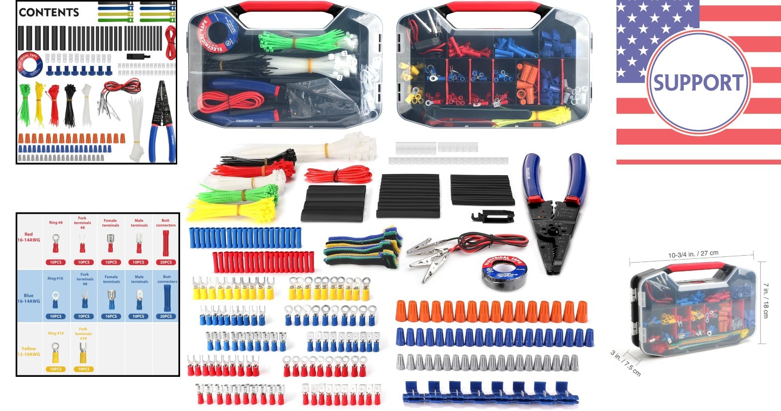 Workpro 582-Piece Electrical Repair Kit – Complete with Wire Cutter & Stripper