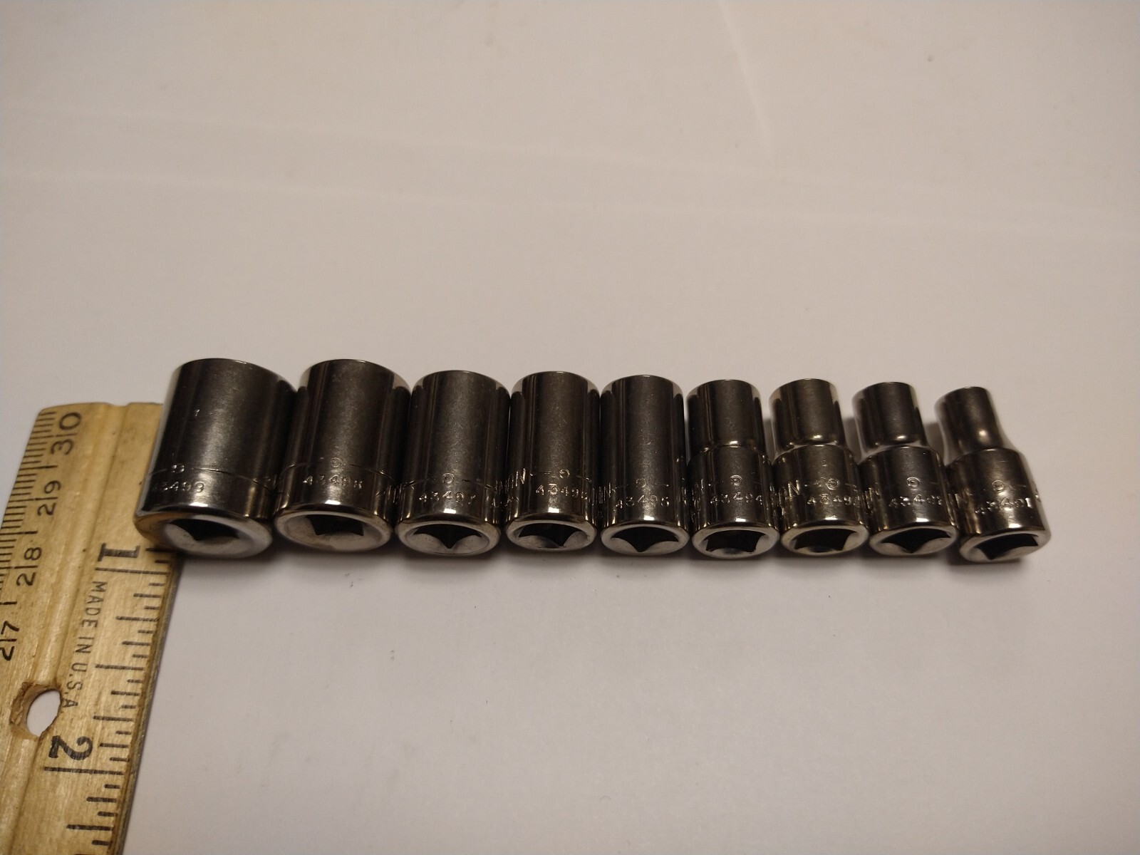Craftsman 9 Socket Set 1/4″ Drive 6 Pt SAE Shallow G 3/16″ – 1/2″ NOS USA G347