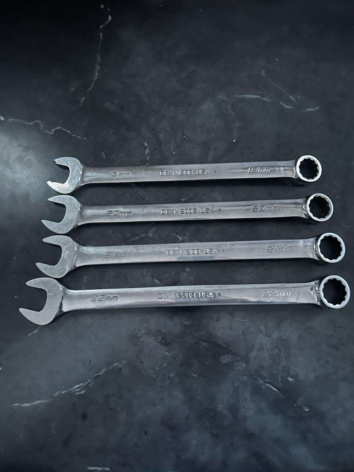 Snap on 4 piece box end wrench set oexm190boexm200boexm210boexm220b