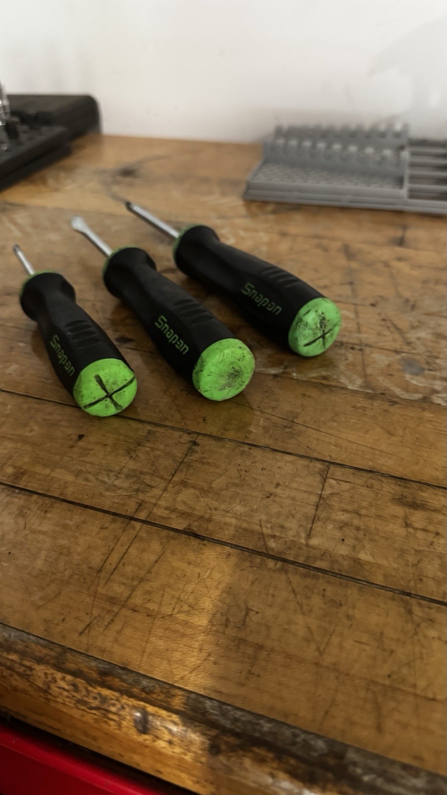 Snap-on SGDX80BG Green Handle Soft Grip Screw Driver Set Of 3