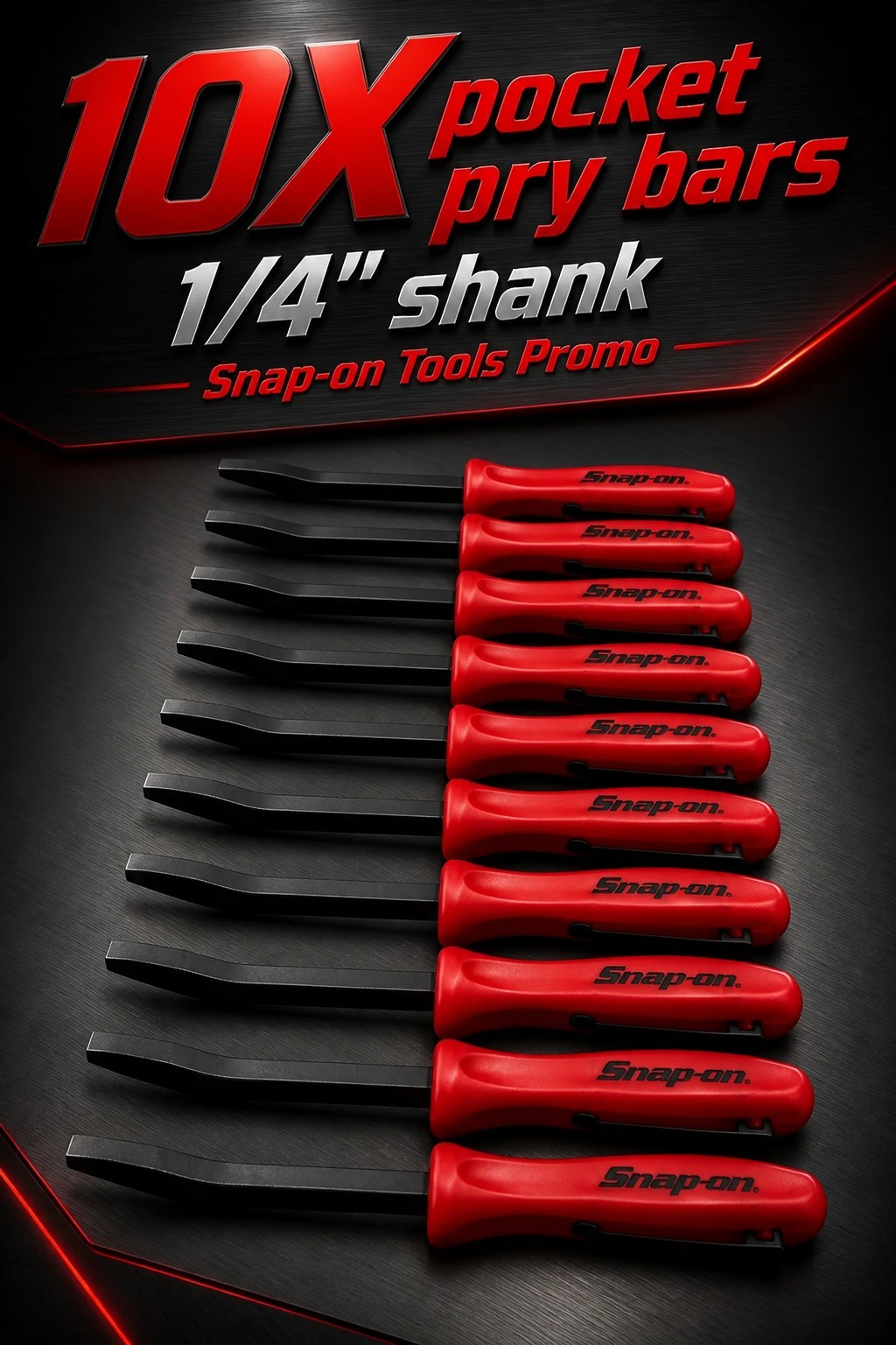 10X RED Promo SE For Snap on tools 1/4″ Shank Angled PRY BAR screwdriver + GIFT