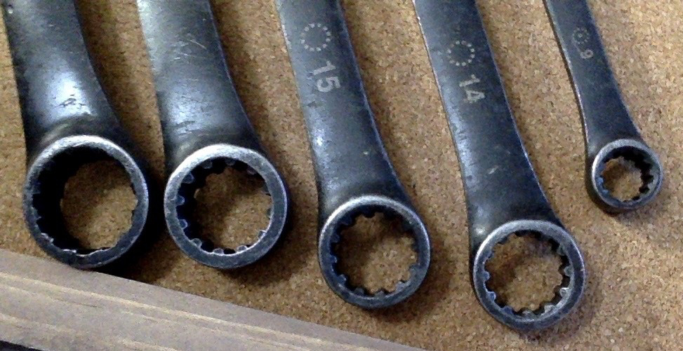 Husky Metric Combination Wrenches LOT of 5 Black Oxide Finish