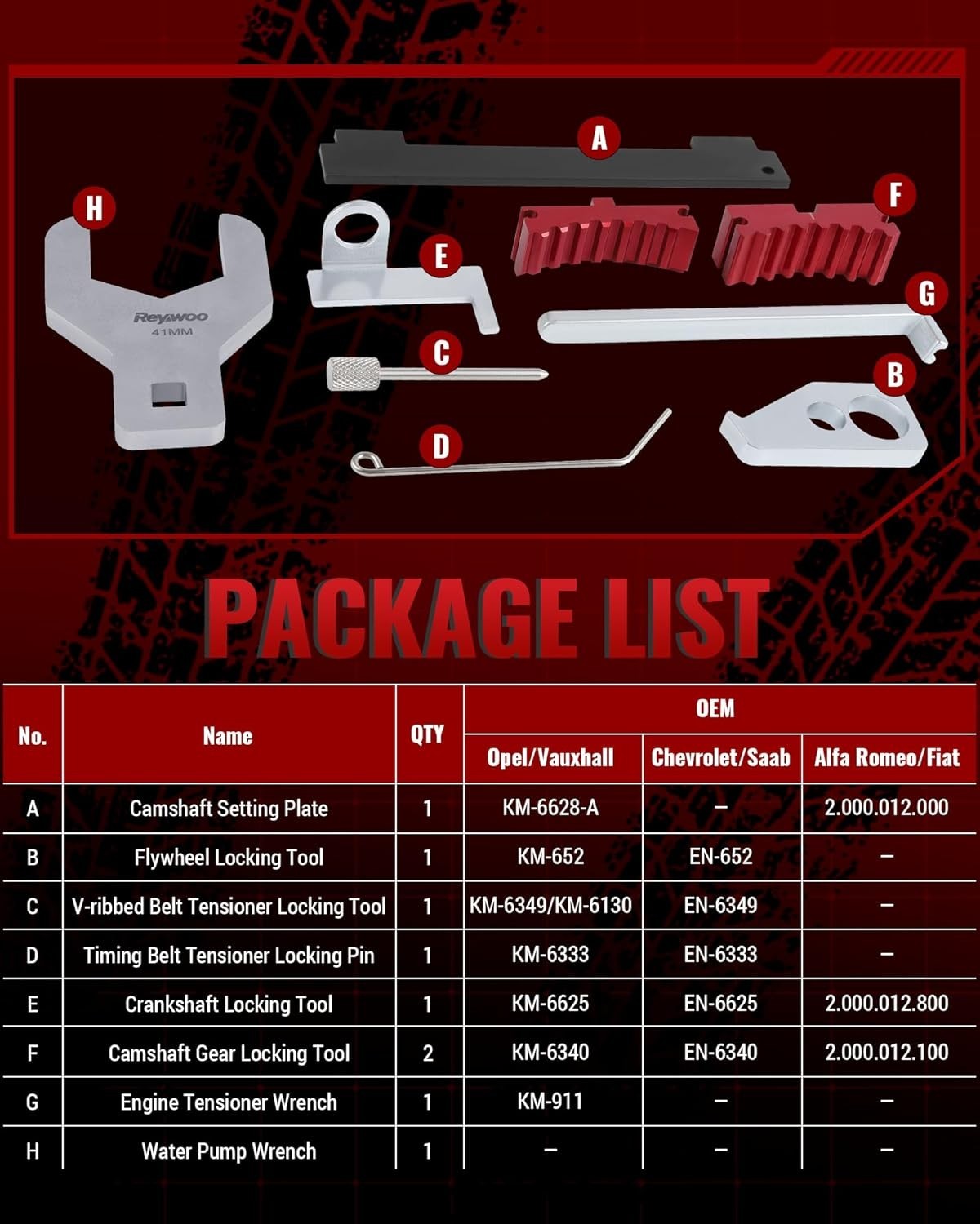 Timing Tool Kit for Chevy Cruze, Aveo, Alfa Romeo & Fiat 16V Engines