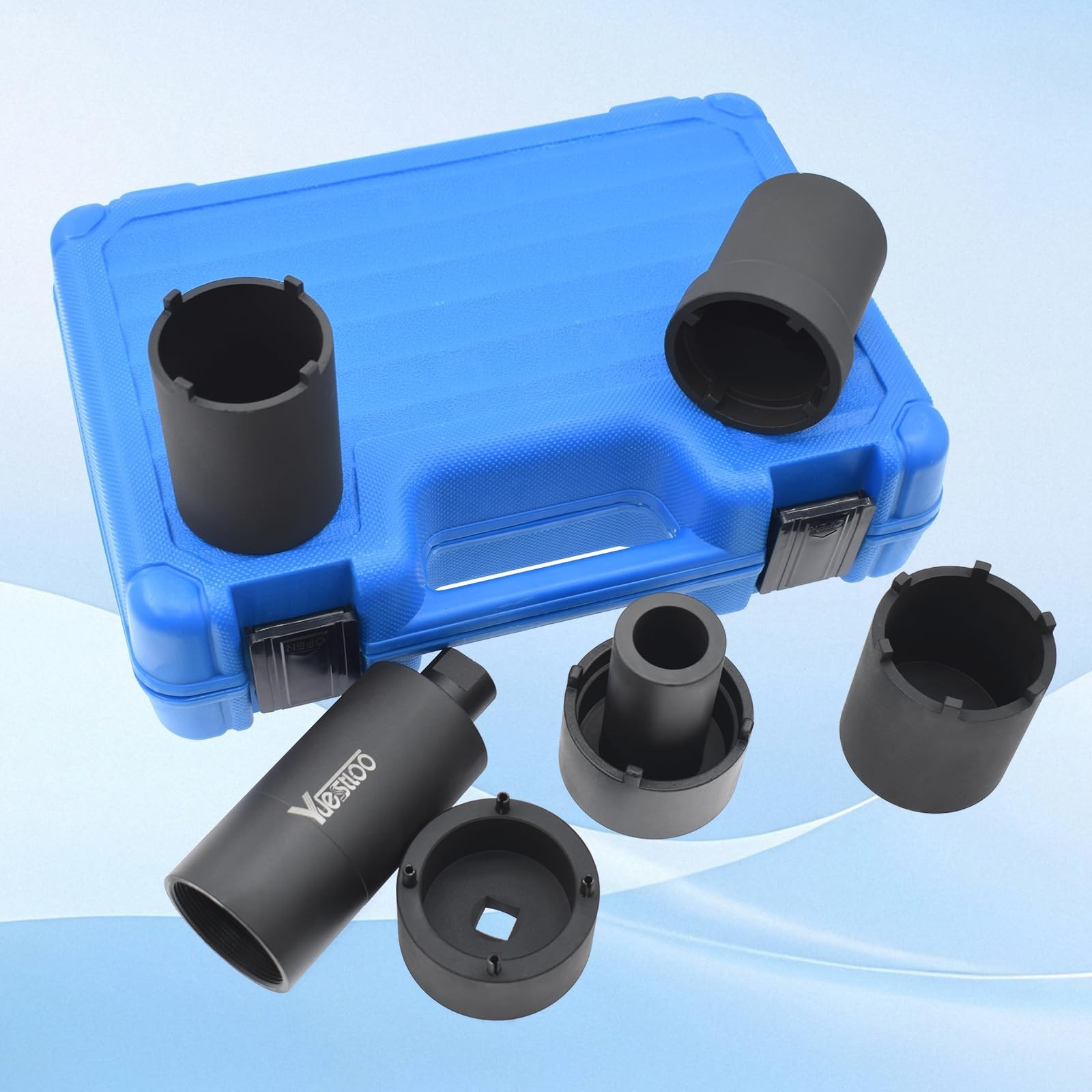 6-Pc Spindle Nut Socket Tool Kit, 1/2″ Drive Axle Lock Nut Remover for 4WD Vehic