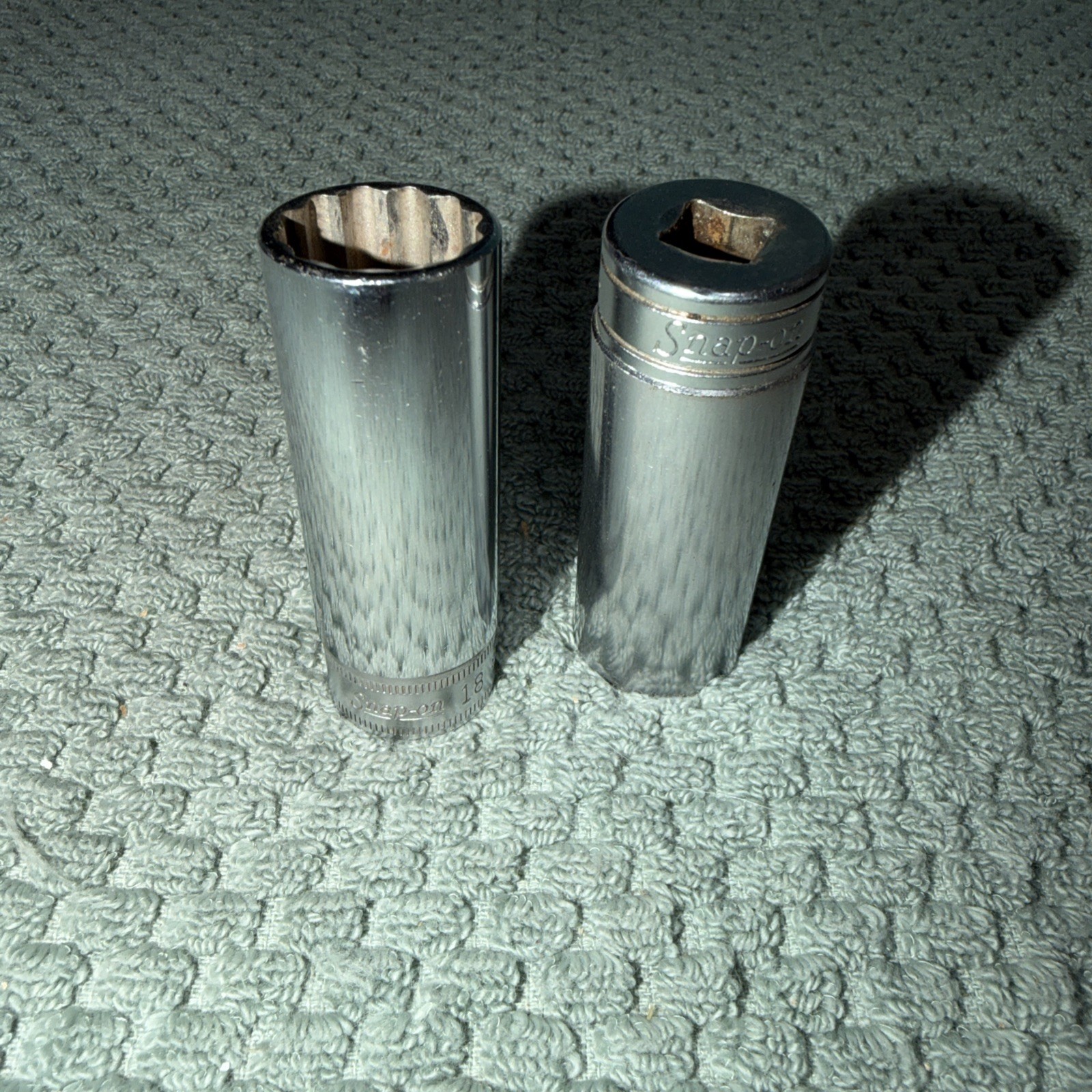 Snap on Deep Drive Sockets (2) Sf241 3/8 & SFM18 18