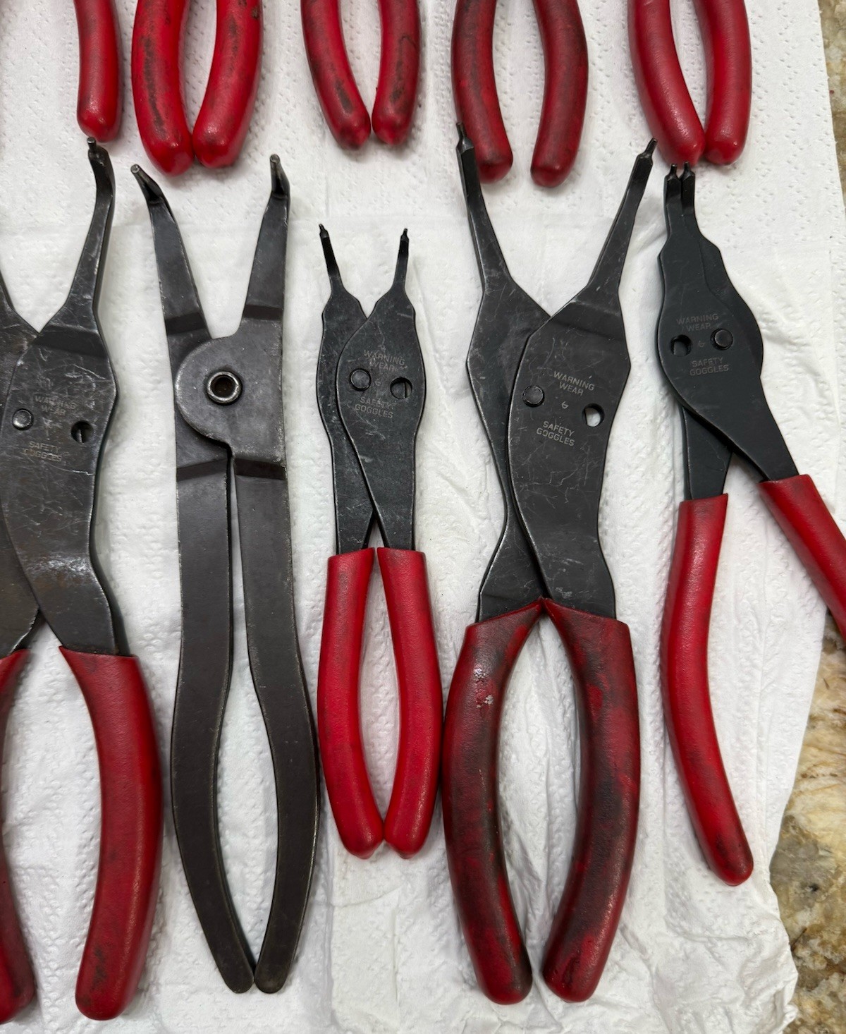 16 Snap On Snap Ring Pliers All Different Sizes Please See Pictures Adjustable