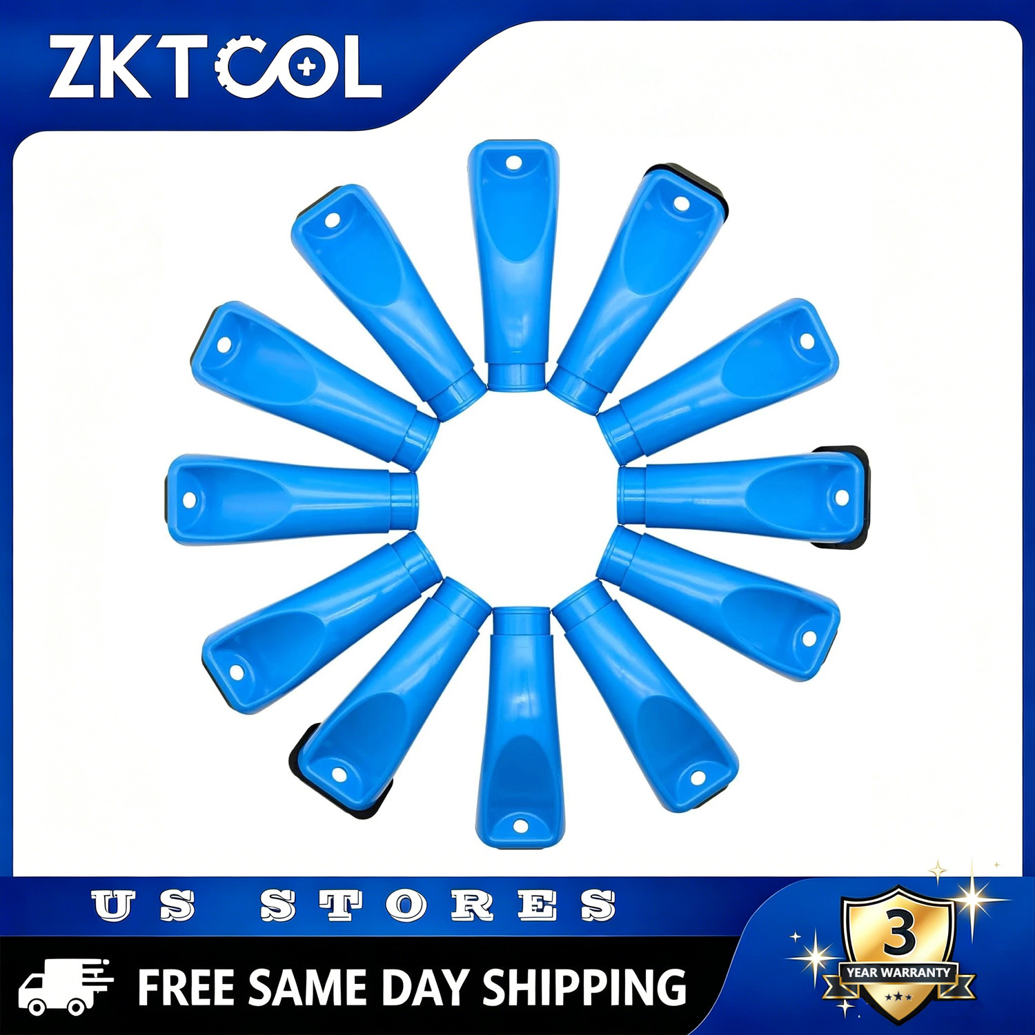 ZKTOOL 12PC Intake Valve Carbon Cleaning Walnut Blasting Adapter