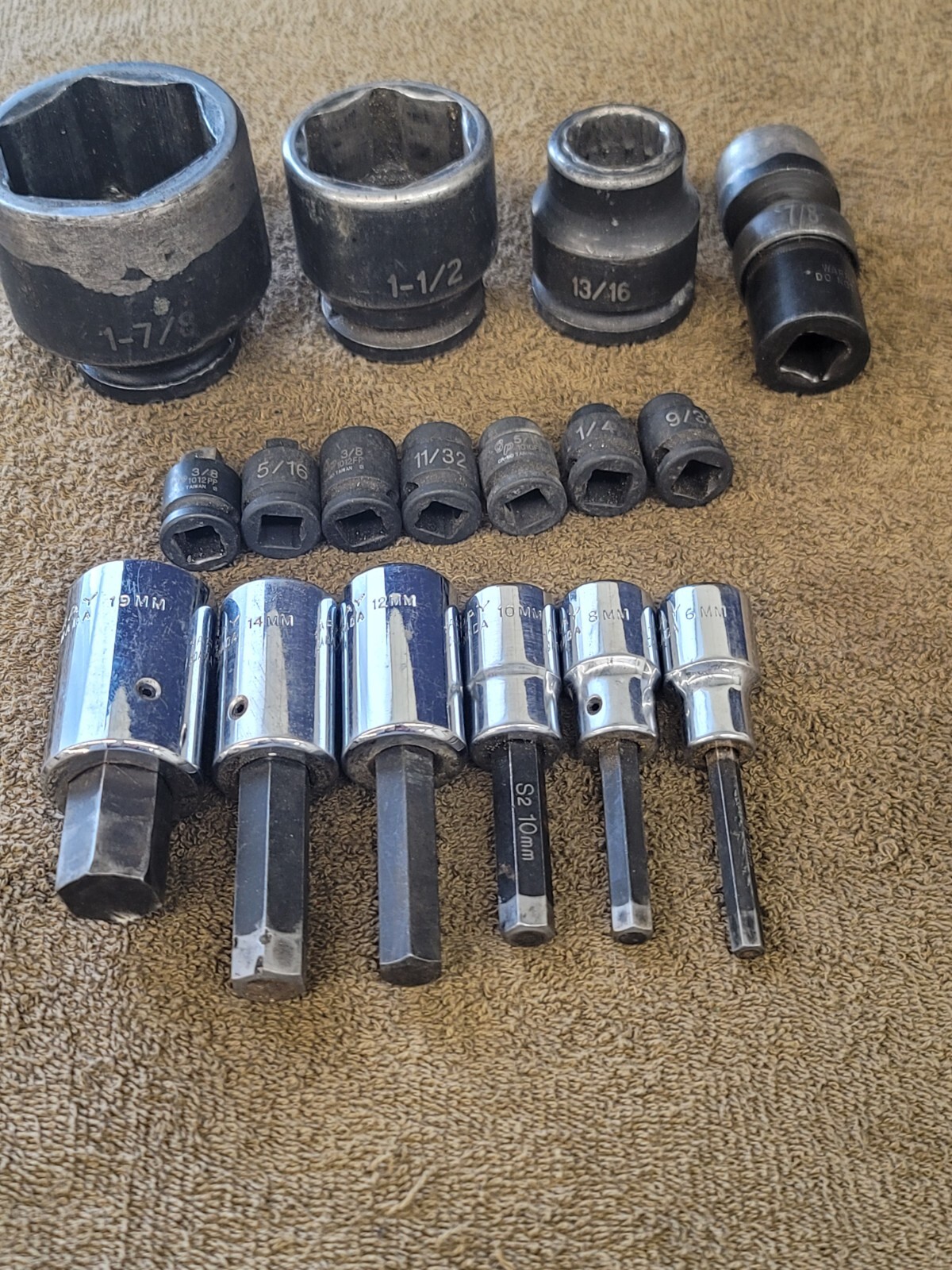 17 Gray Canada GP Impact Hex Socket 3/8 1/2 3/4″ Drive Sae 1-7/8 13/16 19mm 10 8