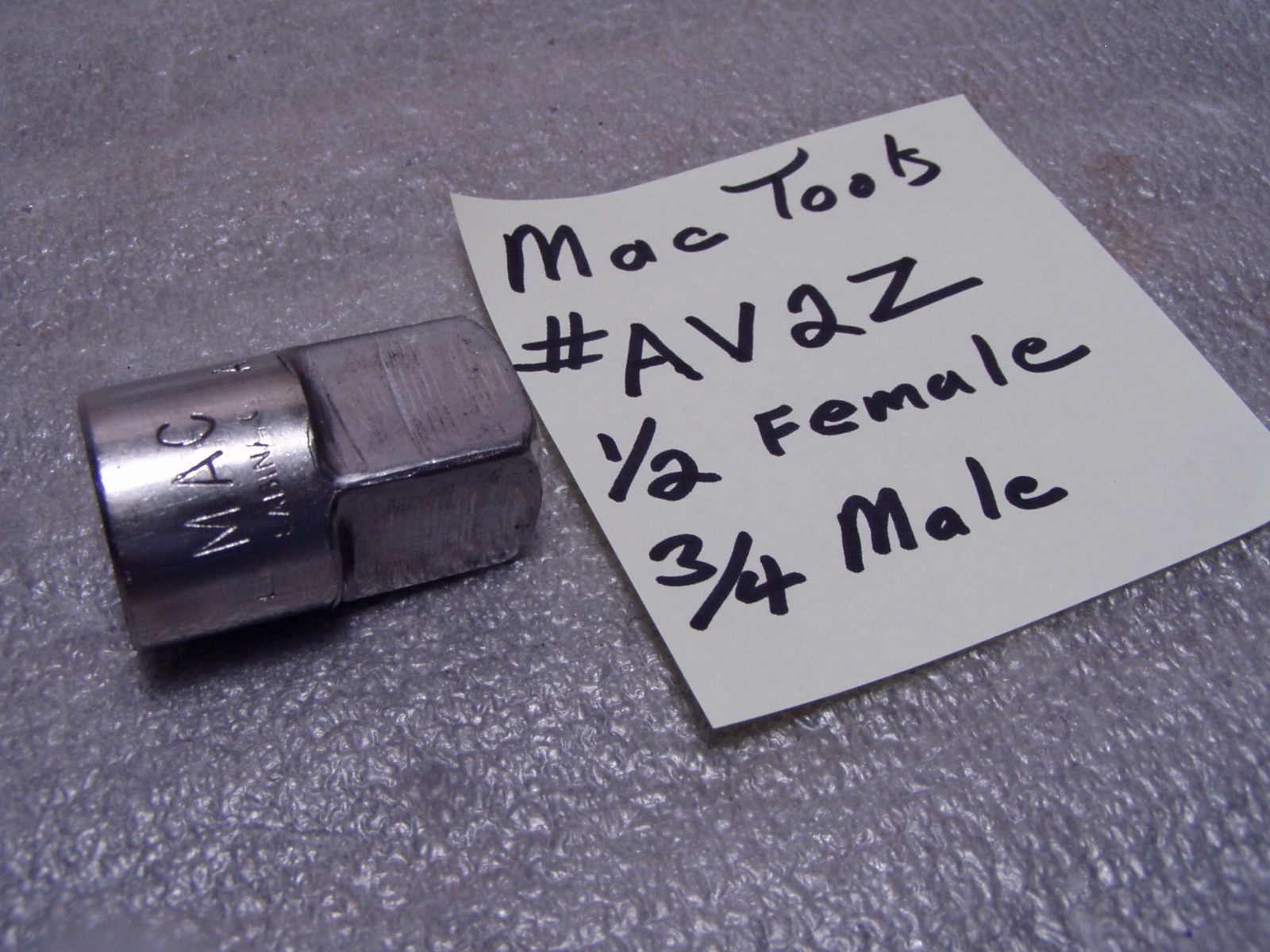 Mac Tools AV2Z 1/2″ Female to 3/4″ Male Chrome Reducer Adapter Made In USA