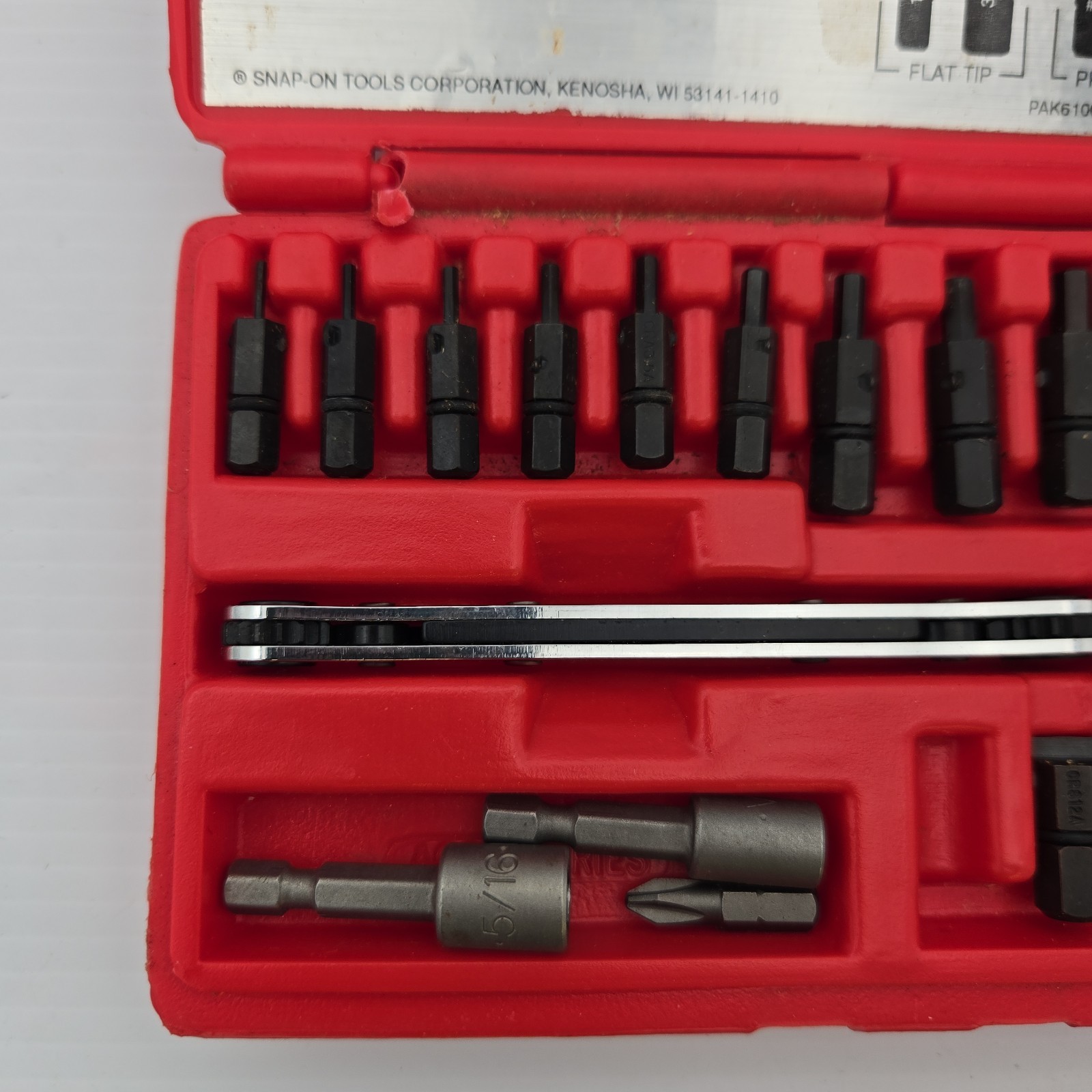 Snap-On 20 pc Ratchet & Bit Set – Model CRA 180PB *READ DESCRIPTION*