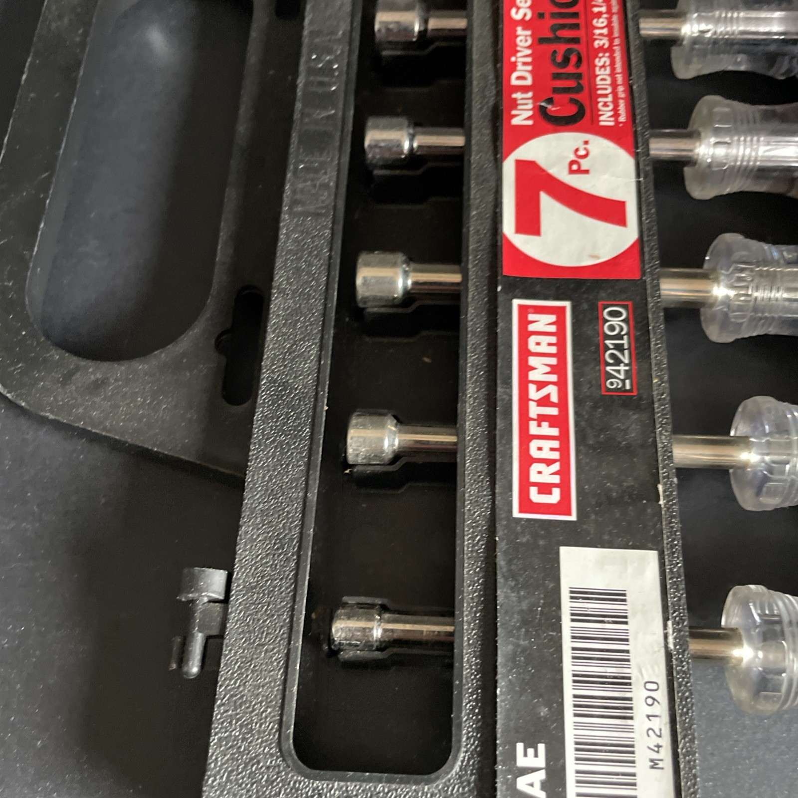 Vintage Craftsman 7pc SAE Nut Driver Set 42190 Cushion Grip USA Pls See Pics