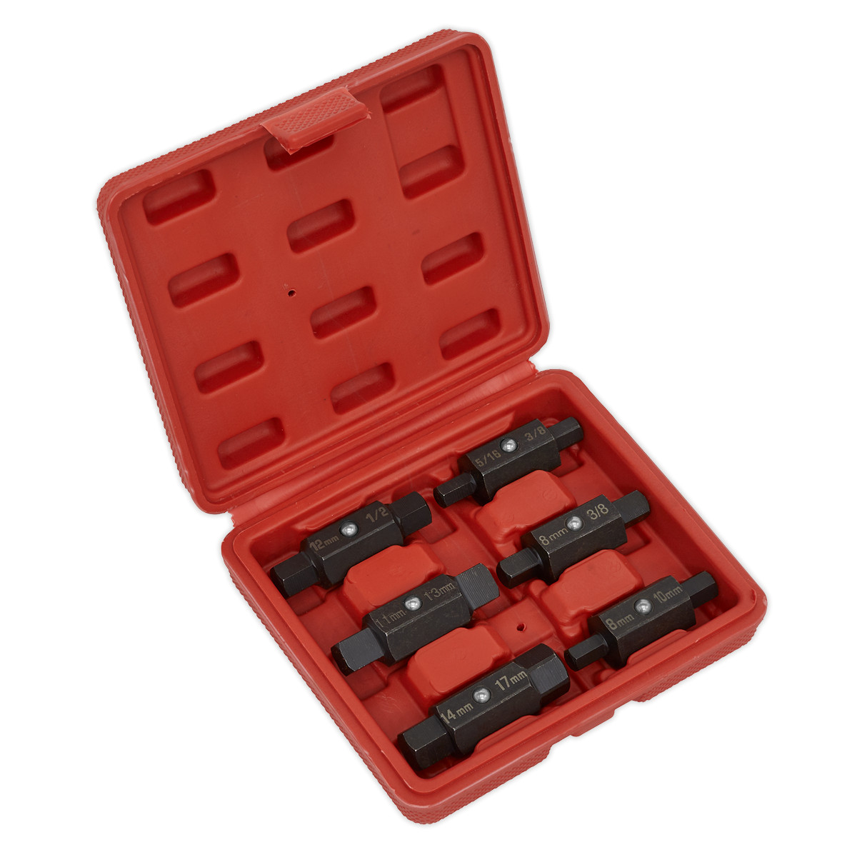 Sealey AK658 Oil Drain Plug Key Set 6 Piece Double End