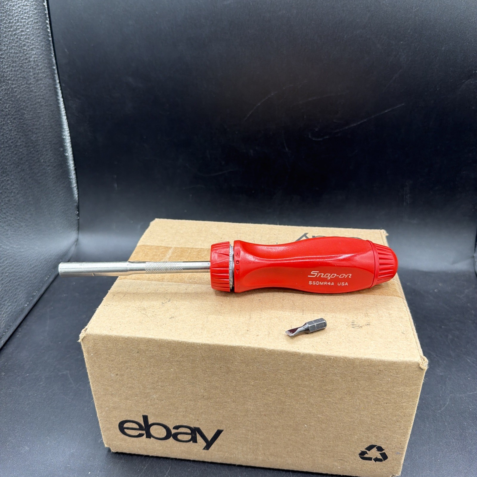 Snap On Tools SSDMR4A USA Ratcheting Screwdriver Red With One Bit
