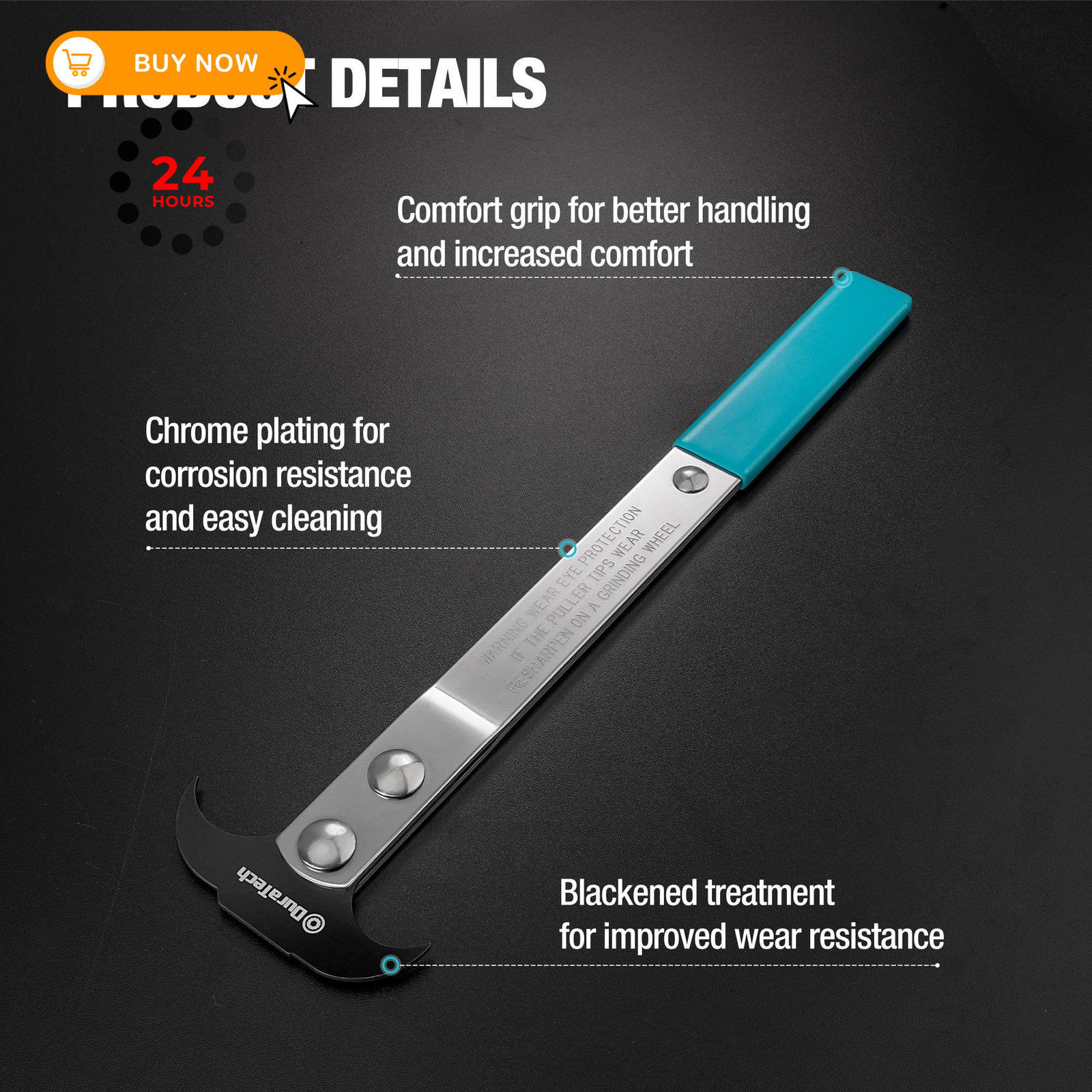 DURATECH Seal Puller, Removal Tool with Heat-Treated Steel, Blue
