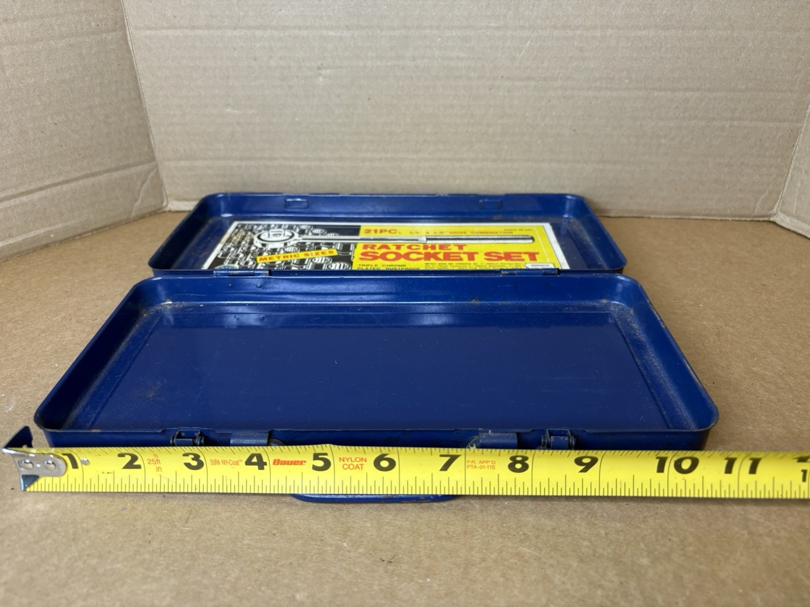 Vintage Royal Tools Tin Case ONLY for Ratchet Socket Set 257 Metric NO Contents