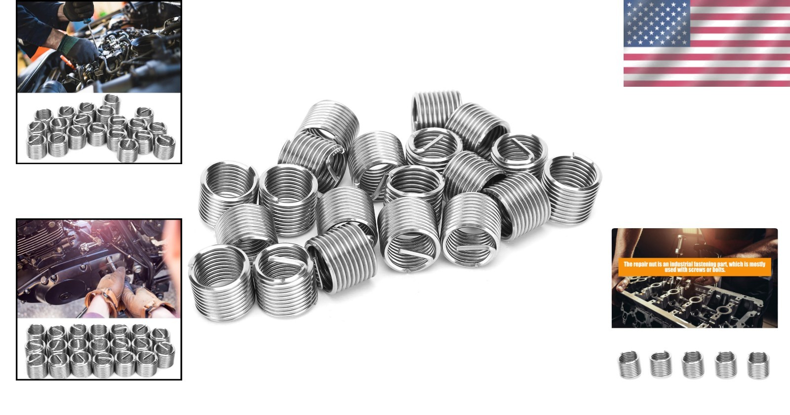 Precision M14 x 1.5 Thread Repair Kit with 20 Durable Stainless Steel Inserts