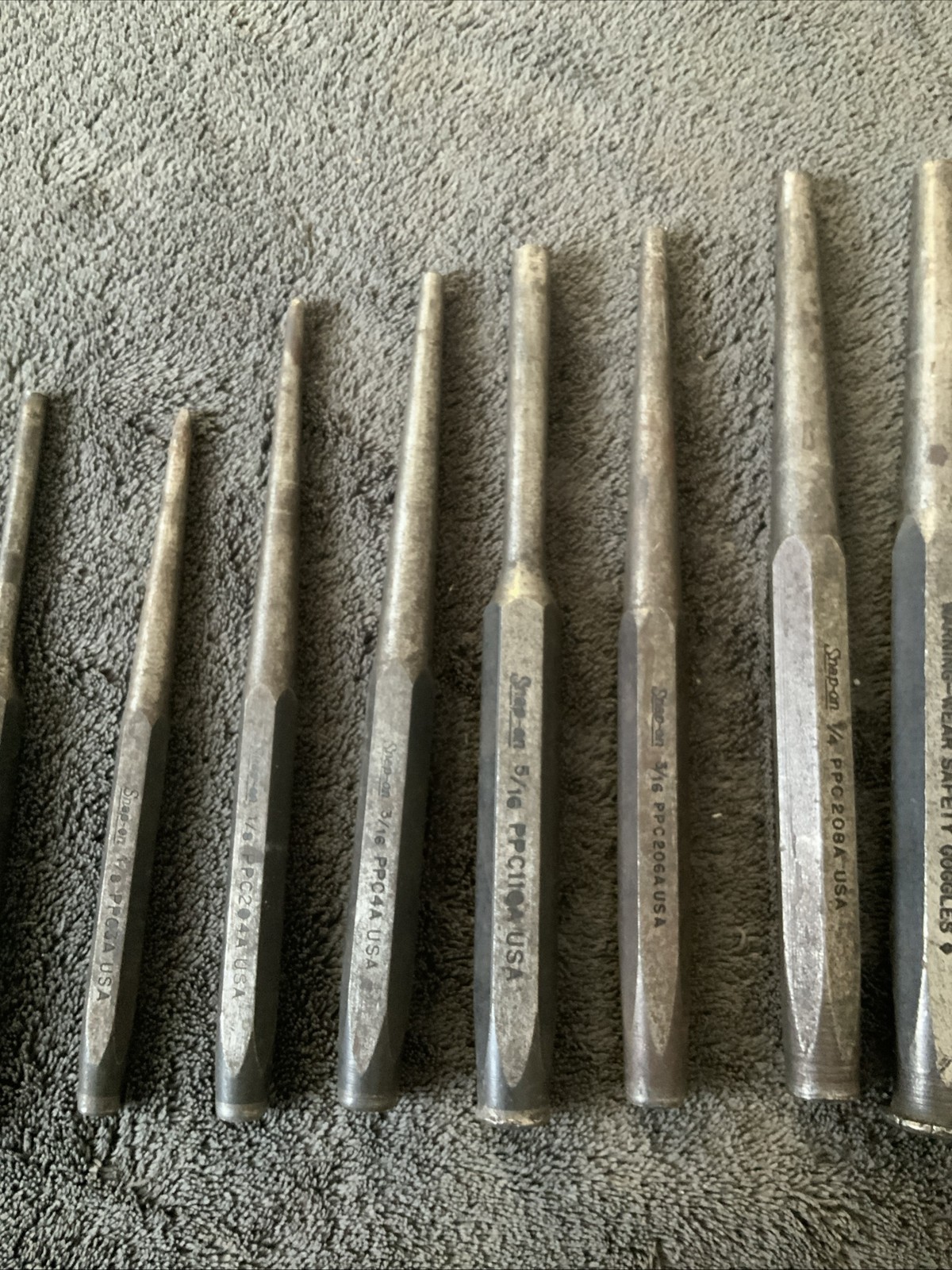 Snap On Punch And Chisel Set….see Pics…mixed Set…..used….xvxv