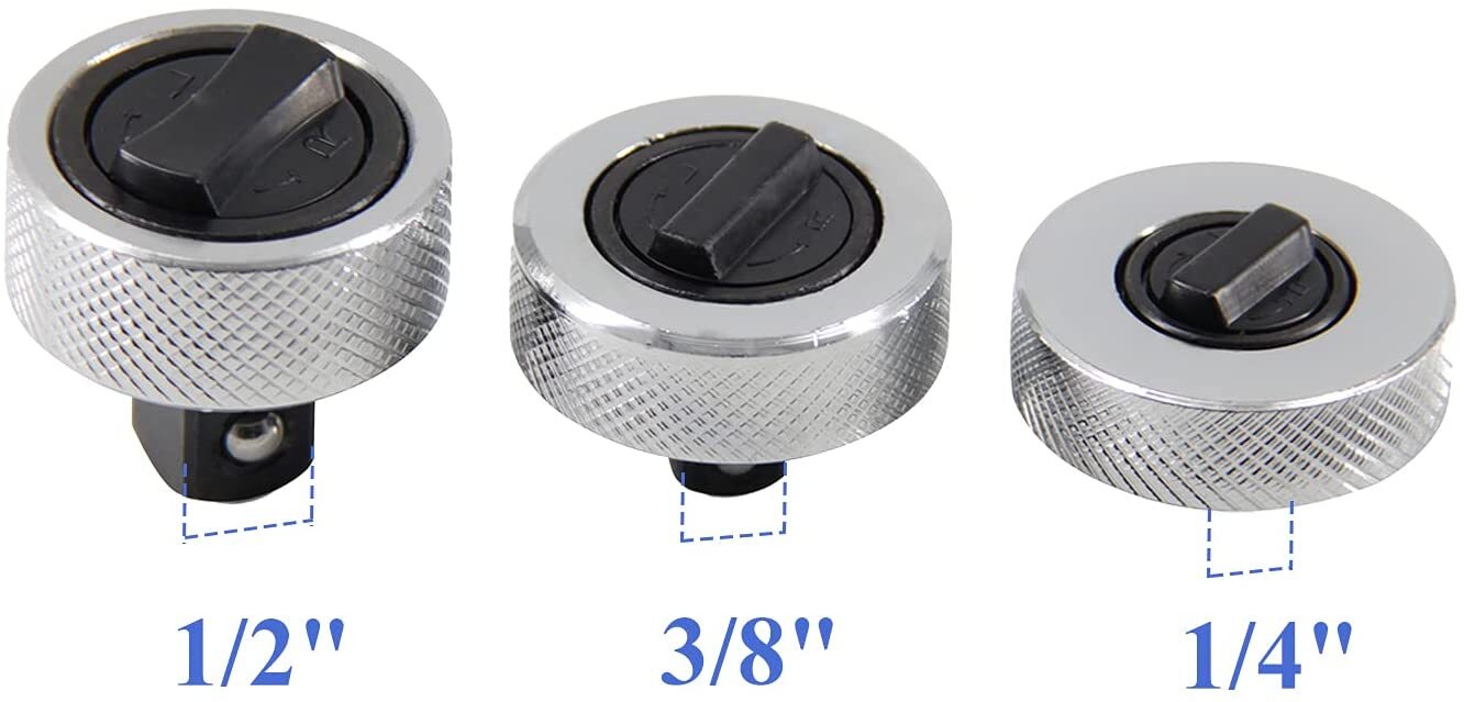 3PC Reversible Thumbwheel Ratchet Wrench Set Palm Ratchet Wrench 1/4” 3/8” 1/2″