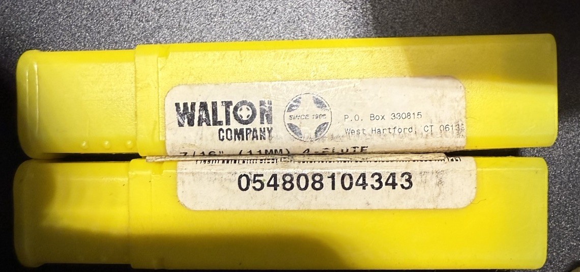 Lot Of 2 – 7/16″ 11mm Walton 10434 Tap Extractor 4 Flute USA Brand New