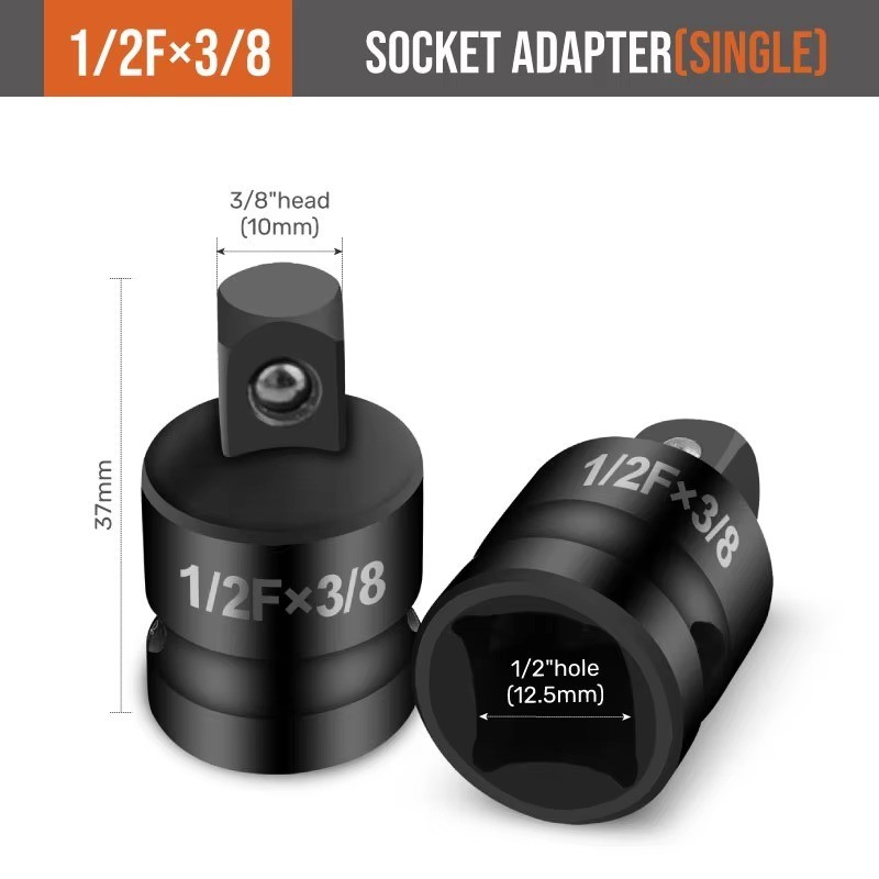 3/4″ to 1/2″ Impact Socket Adapter Cr-Mo Steel Drive Reducer F/M Heavy Duty