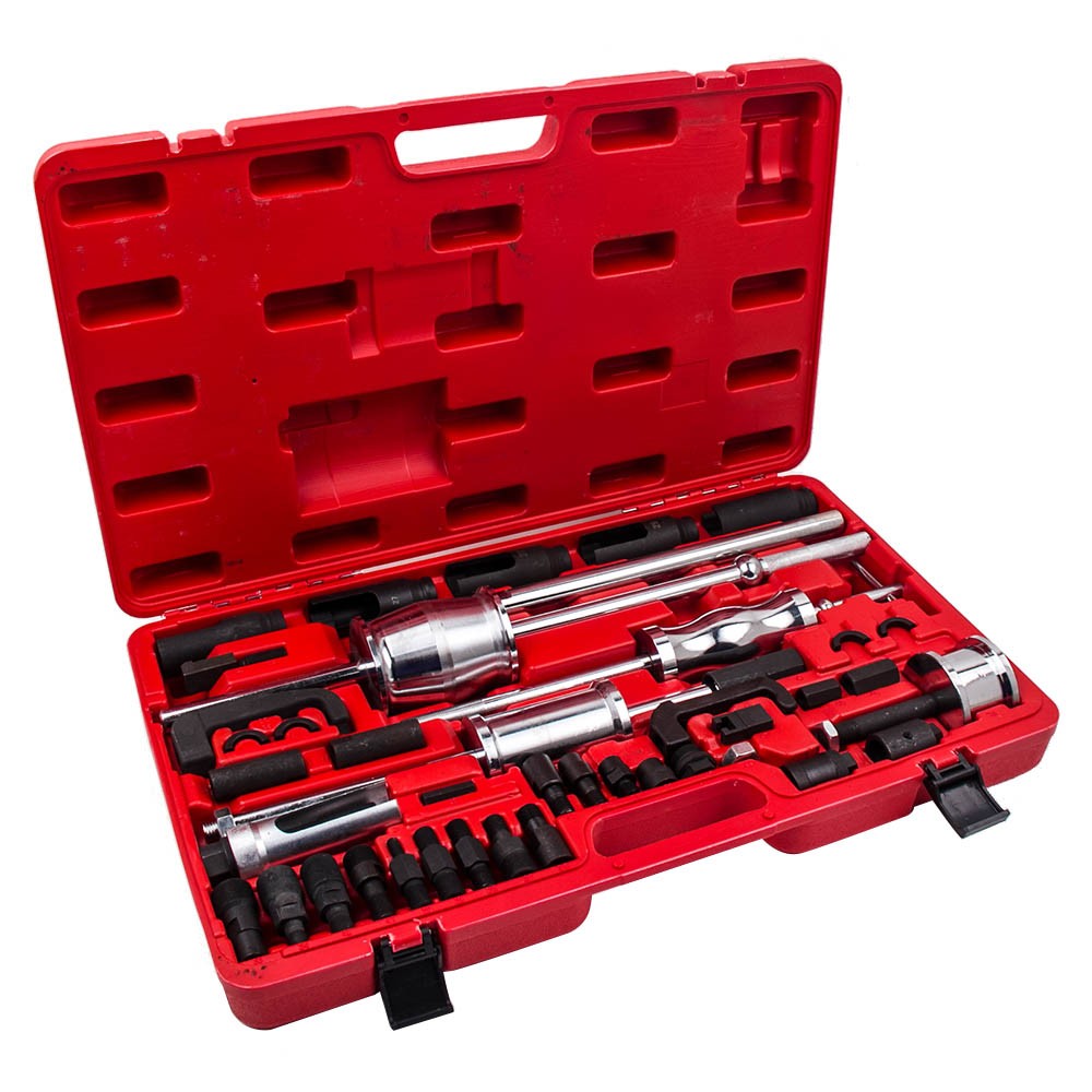 Auto Truck Diesel Injector Extractor Slide Hammer Puller Adapter Tool Kits 40PC