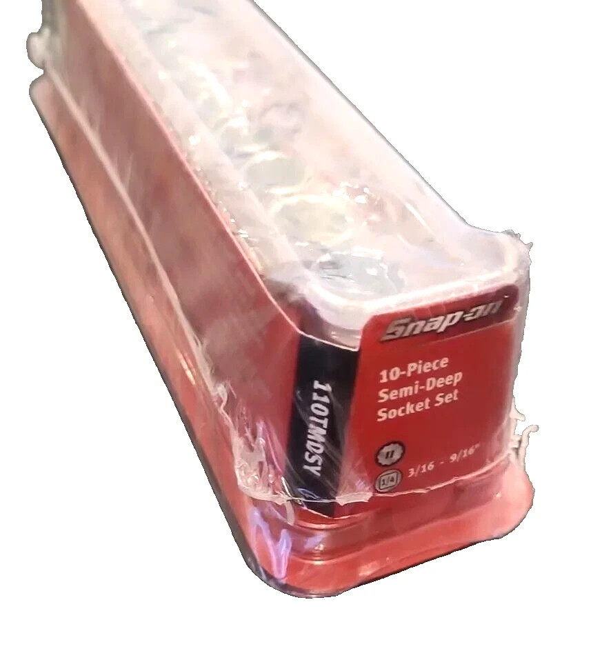 Snap-on 1/4″ drive 3/16″ to 9/16″ 10pc 12-pt Semideep Socket Set 110TMDSY NEW
