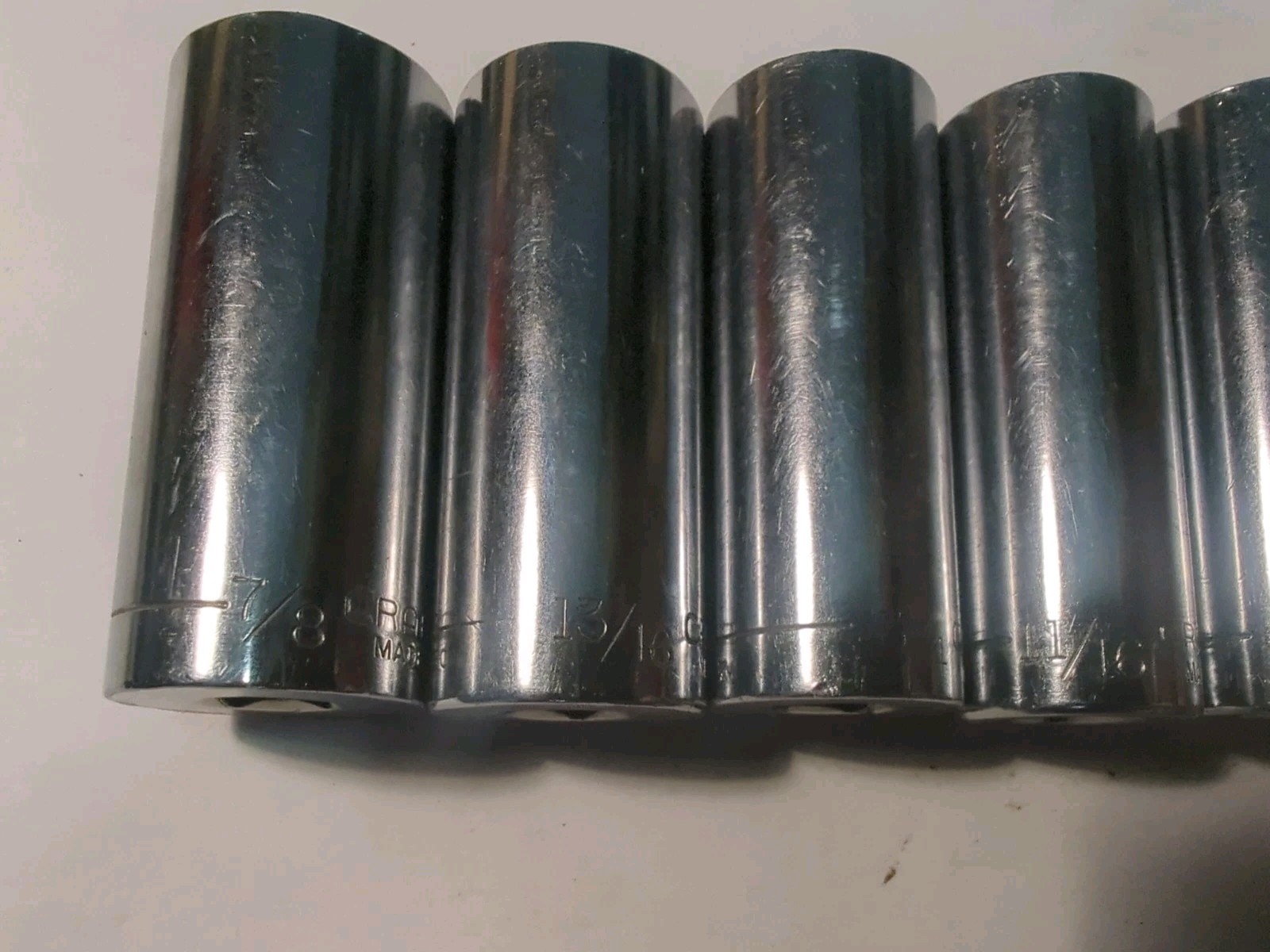 Nice Craftsman 9pc 3/8 Drive 6Pt Deep SAE Socket Set 3/8-7/8 G Series USA 433XX