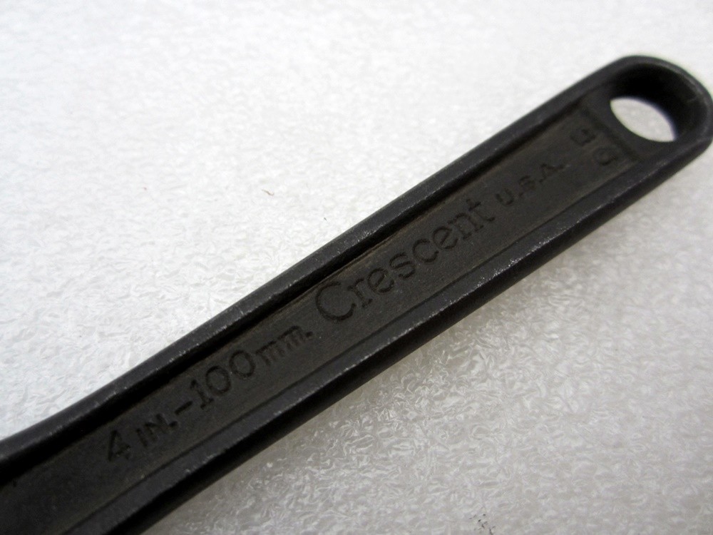 Vintage Crescent 4″ Adjustable Wrench Black Oxide Made in USA