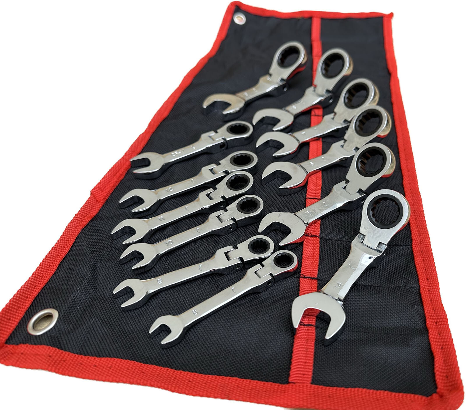 12pcs Stubby Combination Flexible End Stubby Wrench Set Metric 12-Point 8-19mm