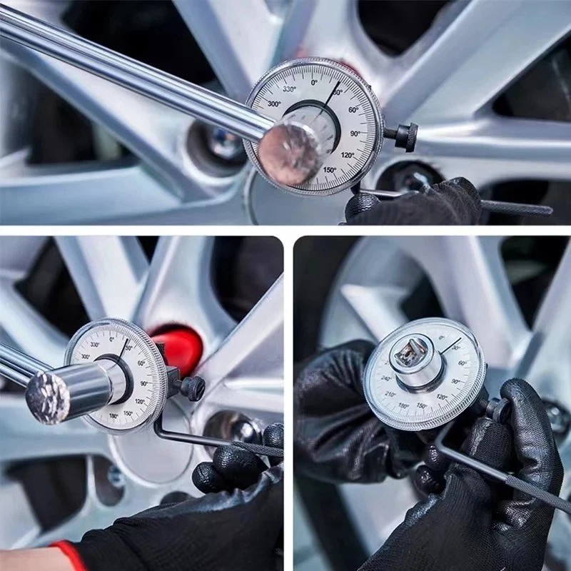360 Degree 1/2″ Drive Torque Angle Gauge Meter Rotation Measure Wrench Tool