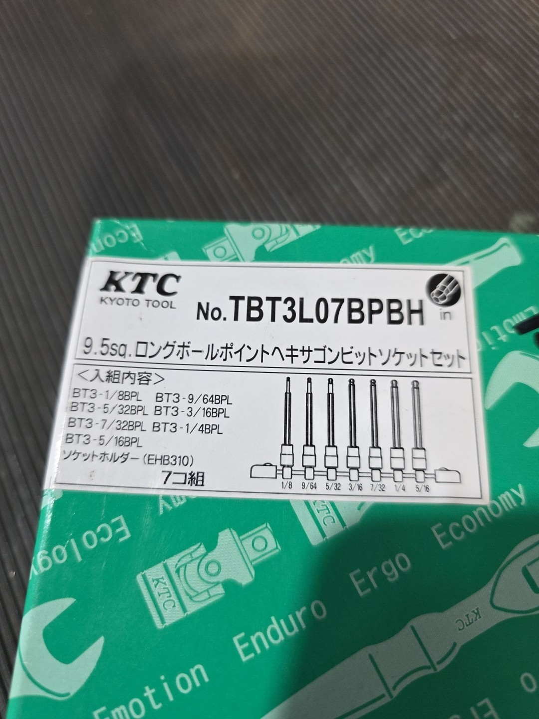 KTC Tools TBT3L07BPBH 3/8 Drive Allen Socket Set NEW Long Ball End