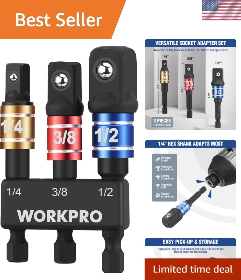 Versatile Impact Grade Socket Adapter Set – 1/4, 3/8, 1/2 Inch Compatibility
