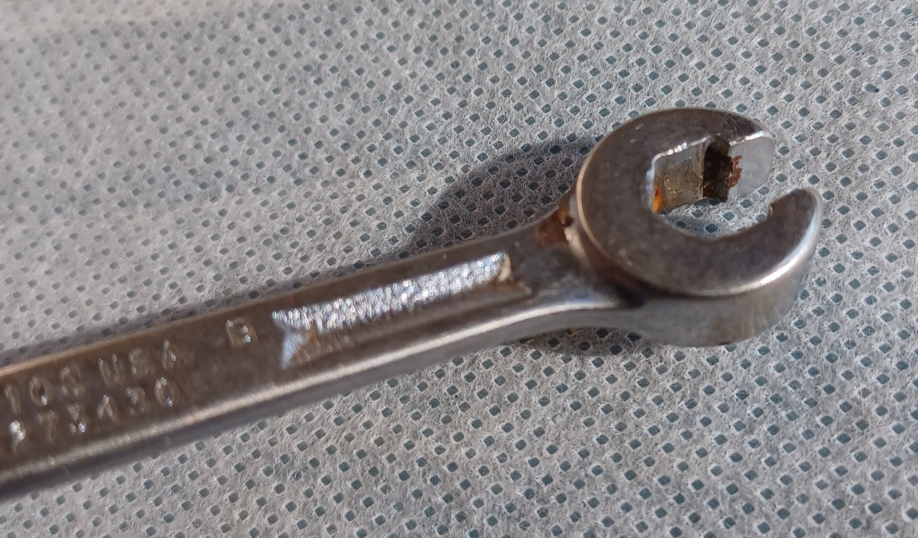 Vintage Snap-On RXH810S 1/4” & 5/16” SAE Flare Nut Line Wrench ~ USA