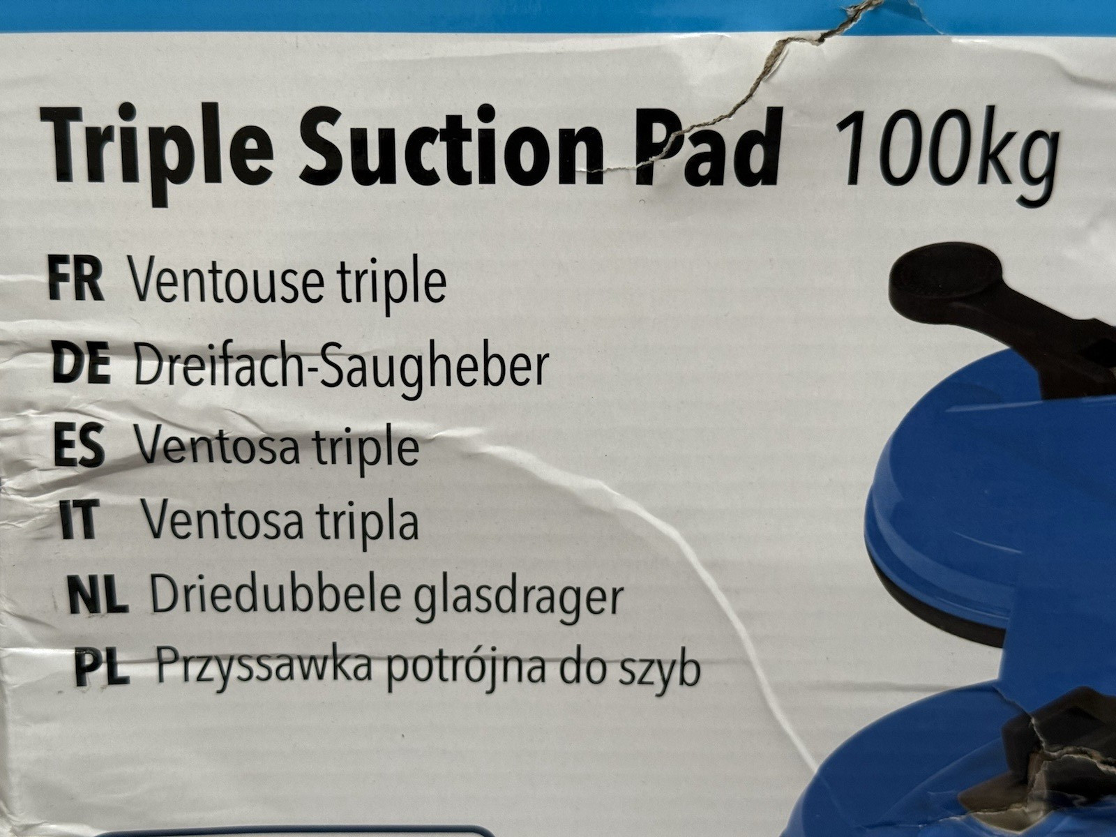 GENUINE BRAND NEW UNUSED SILVERLINE – TRIPLE SUCTION PAD – 100KG