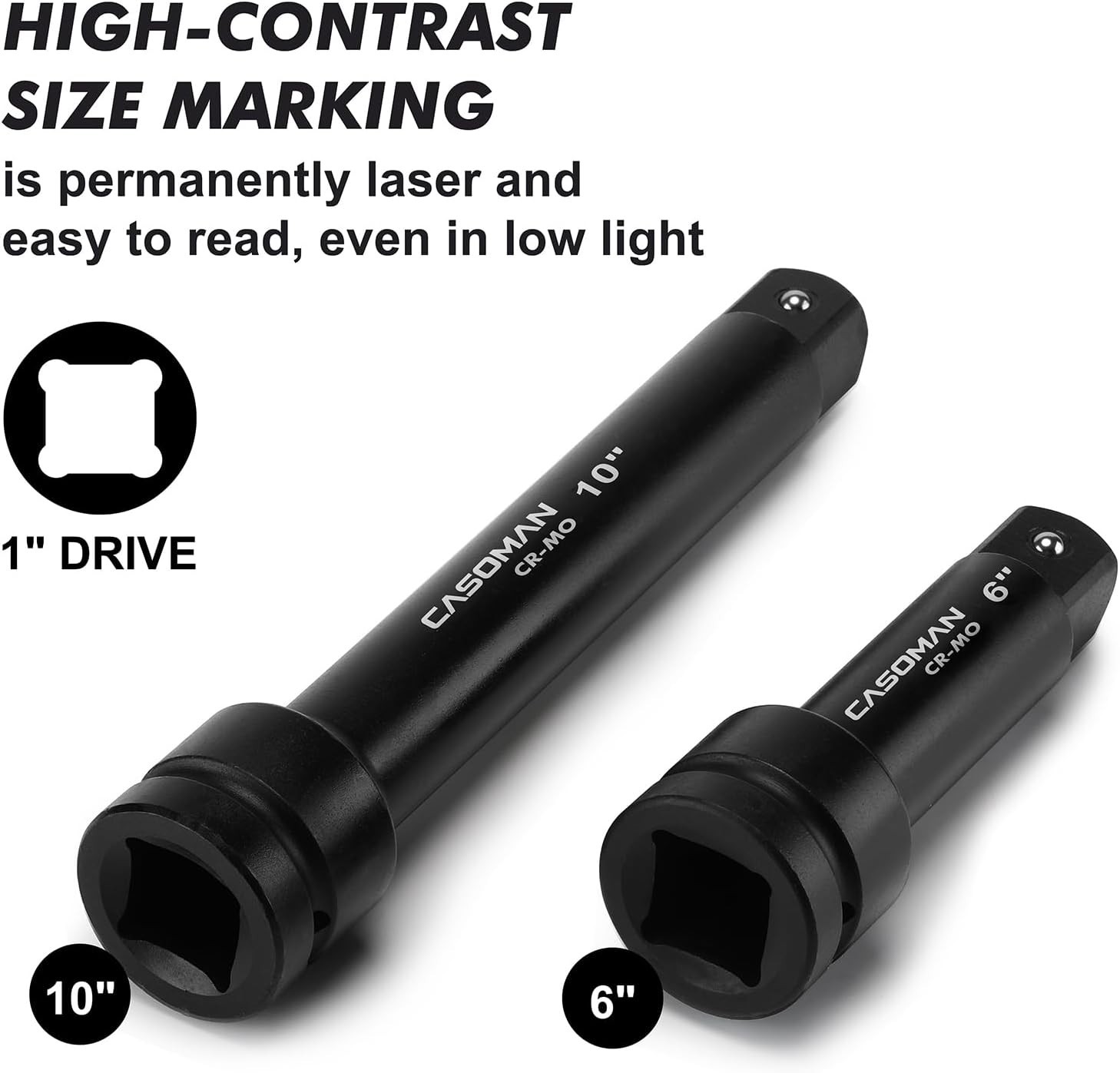6″ & 10″ Impact Extension Bar Set – Quality with Black Phosphate Finish