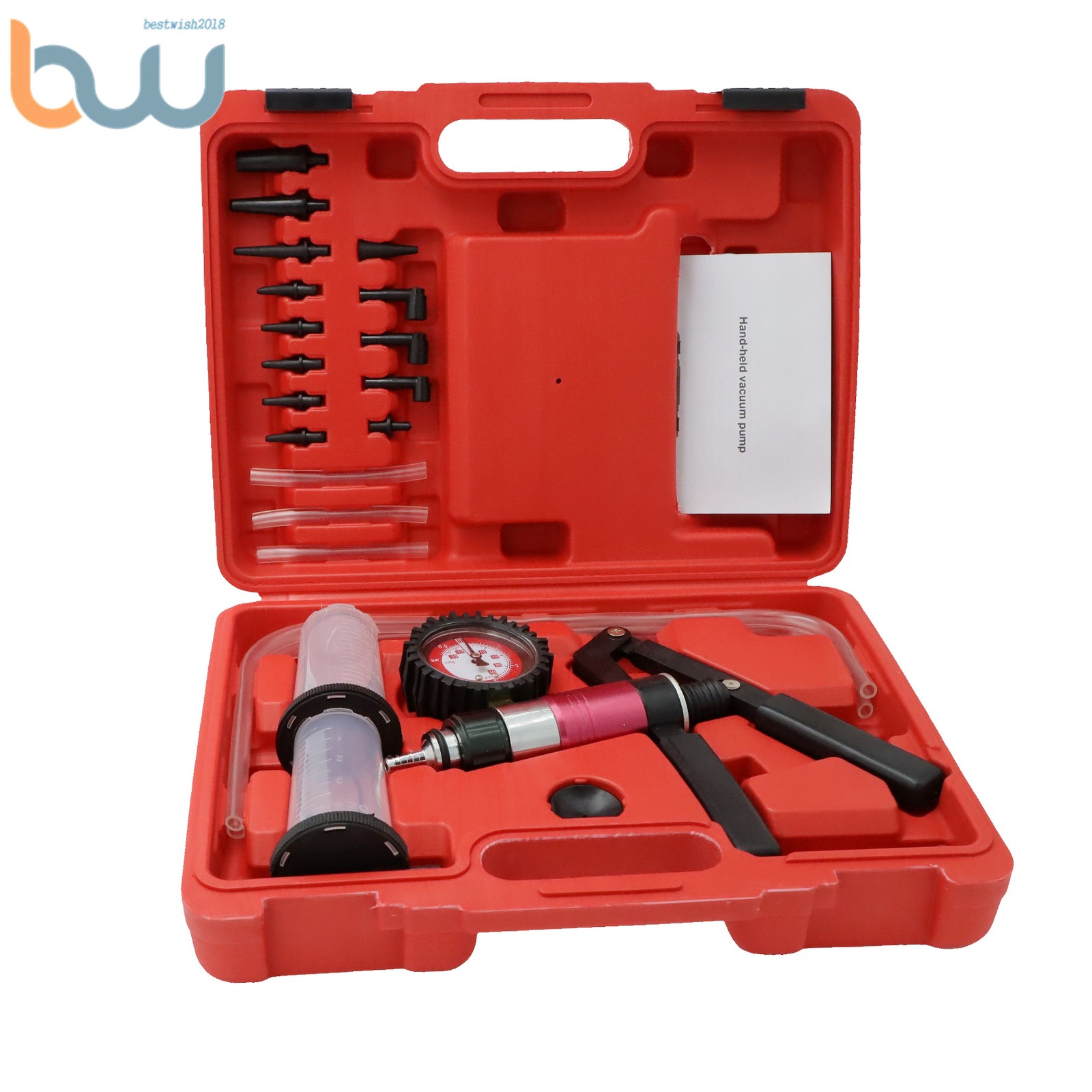 Car Hand Held Vacuum Pressure Pump Tester Set Brake Fluid Bleeder Bleeding Tool