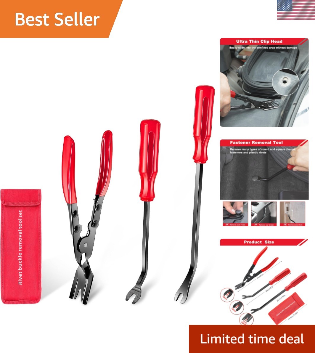 Durable Manganese Steel Fastener Removal Tool Kit – 3 Pieces for Easy Repairs