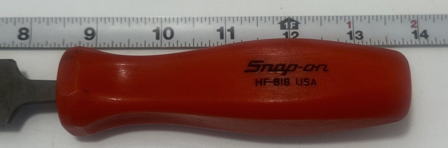 Snap on HF-616 Red Hard Handle Screw in File Handle Course/Smooth Hand File EUC