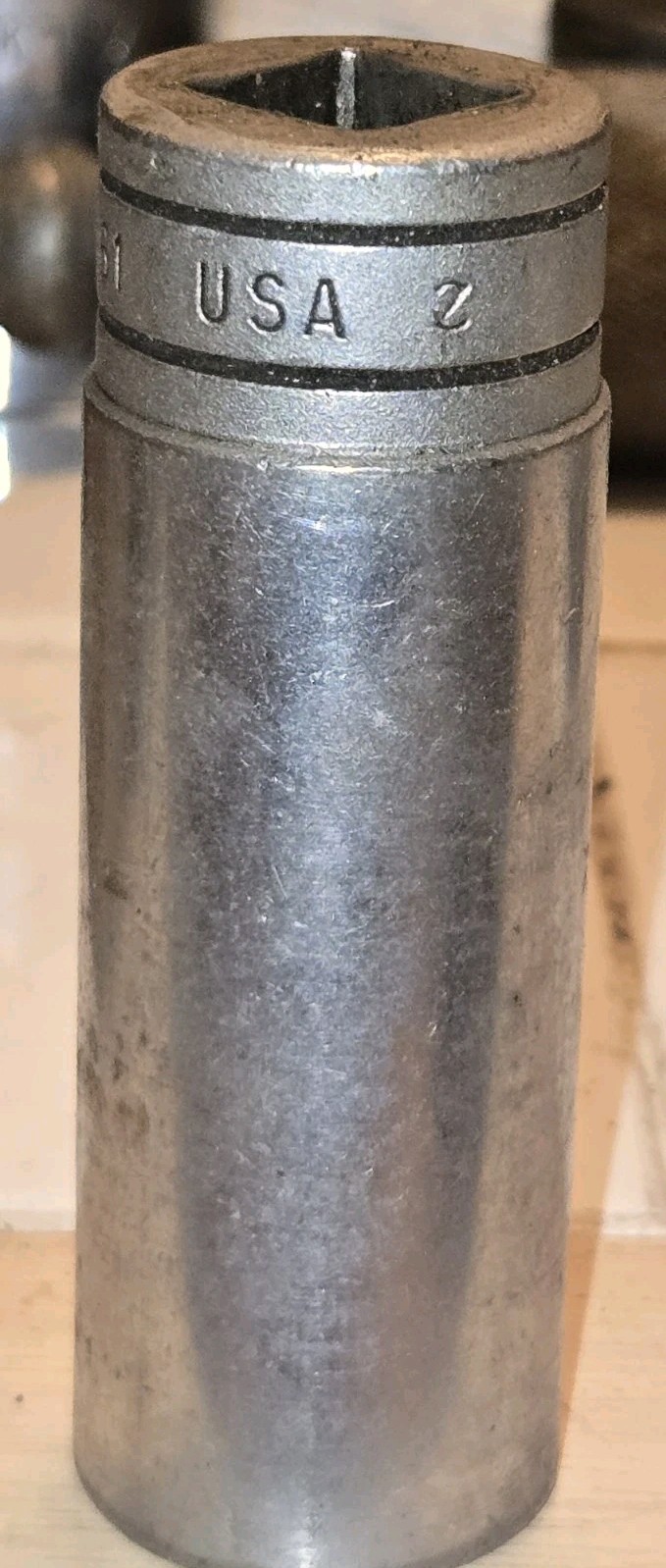 Snap On Tools S261 1/2 Dr 12Pt SAE 13/16 Flank Dr Chrome Deep Socket USA VTG Old