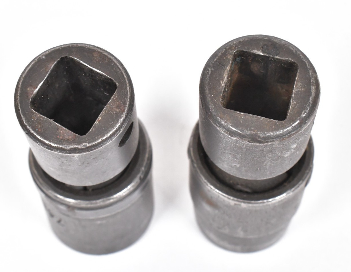 2x Vtg PROTO 1/2″ Drive Flex Sockets Hex 6-Point 11/16″ & 13/16″ Made in USA VGC