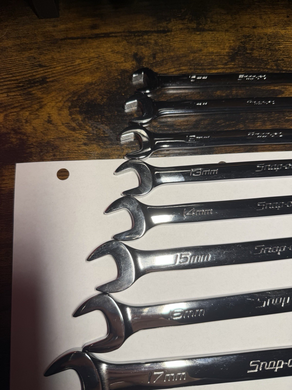 Snap On Tools NEW OEXM710B 10 Piece 10-19mm 12-pt Flank Drive Combo Wrench Set