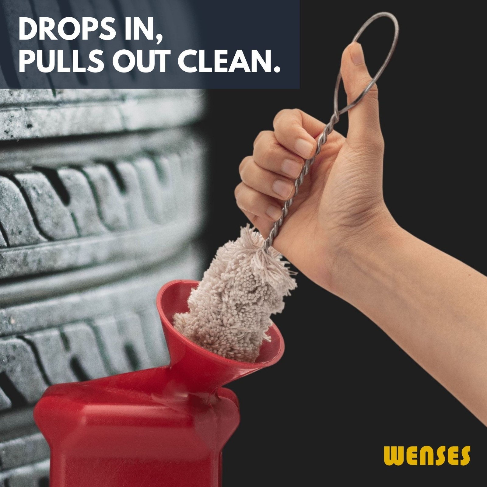 Wenses Original Tire Lube Brush Swab Set (3-Pack) + Tread Depth Gauge