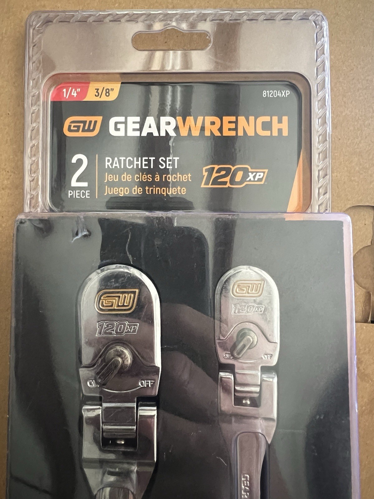 GEARWRENCH 2 Pc 1/4″ & 3/8″ 90 Tooth Drive Flex Head Teardrop Ratchet Set