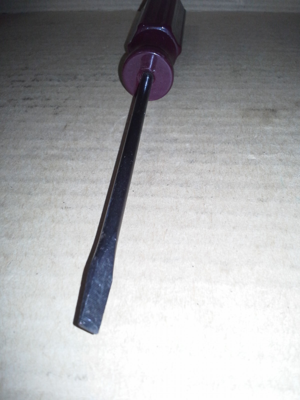 VTG. Sears 9_41118 USA WF Burgundy Handle Flat Head Screwdriver. VGC