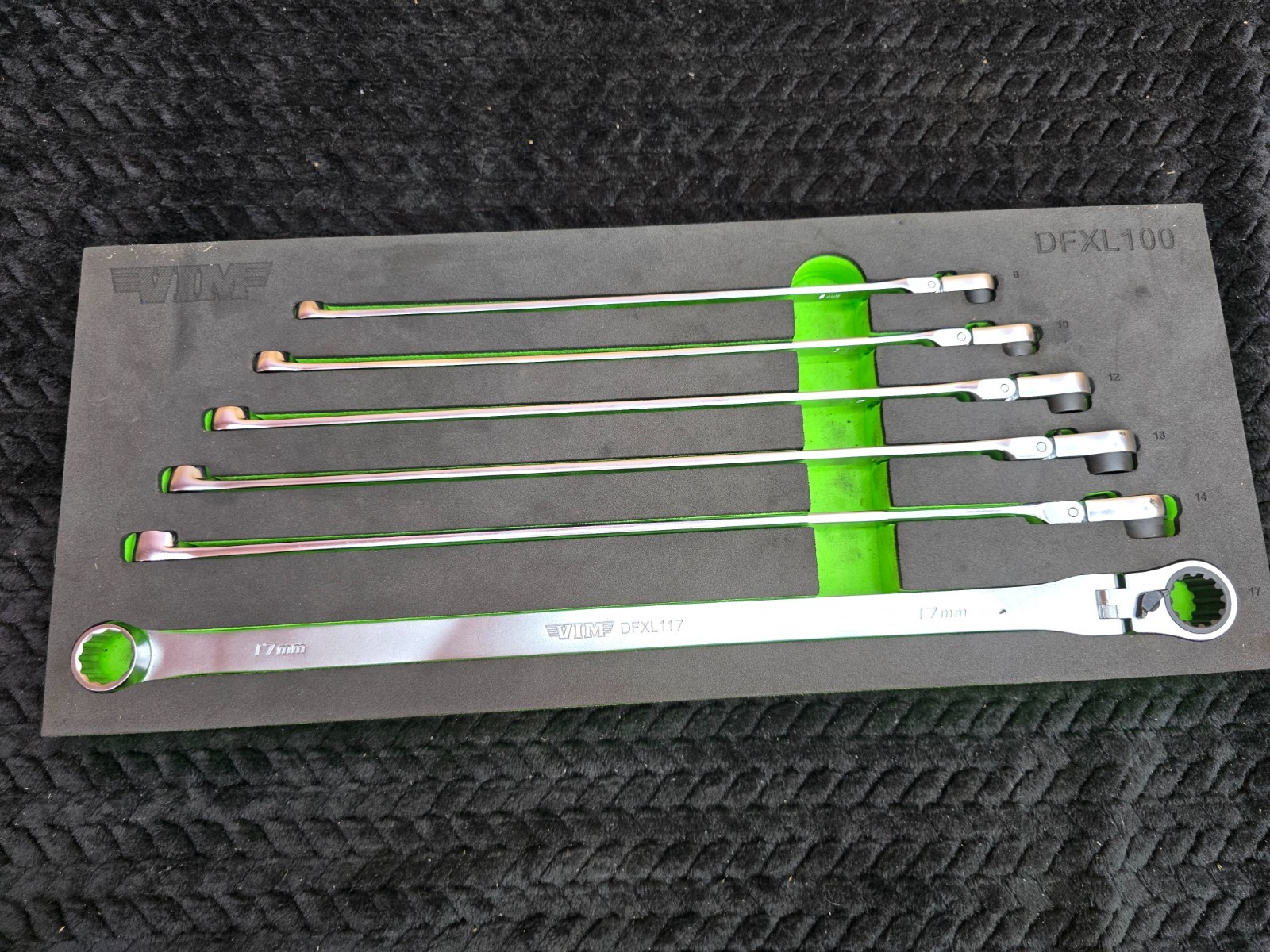 VIM Tools DFXL100 XL Deep Flex Head Ratcheting Wrench Set