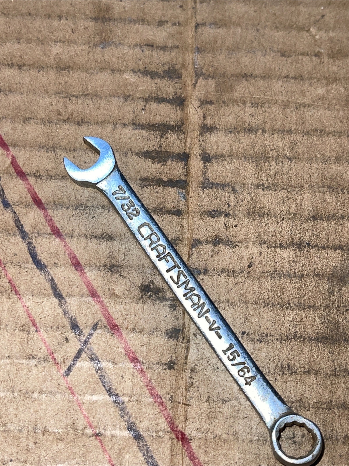 Vintage Craftsman USA 43941 7/32 X 15/64 In SAE Ignition 12 Point Wrench Midget