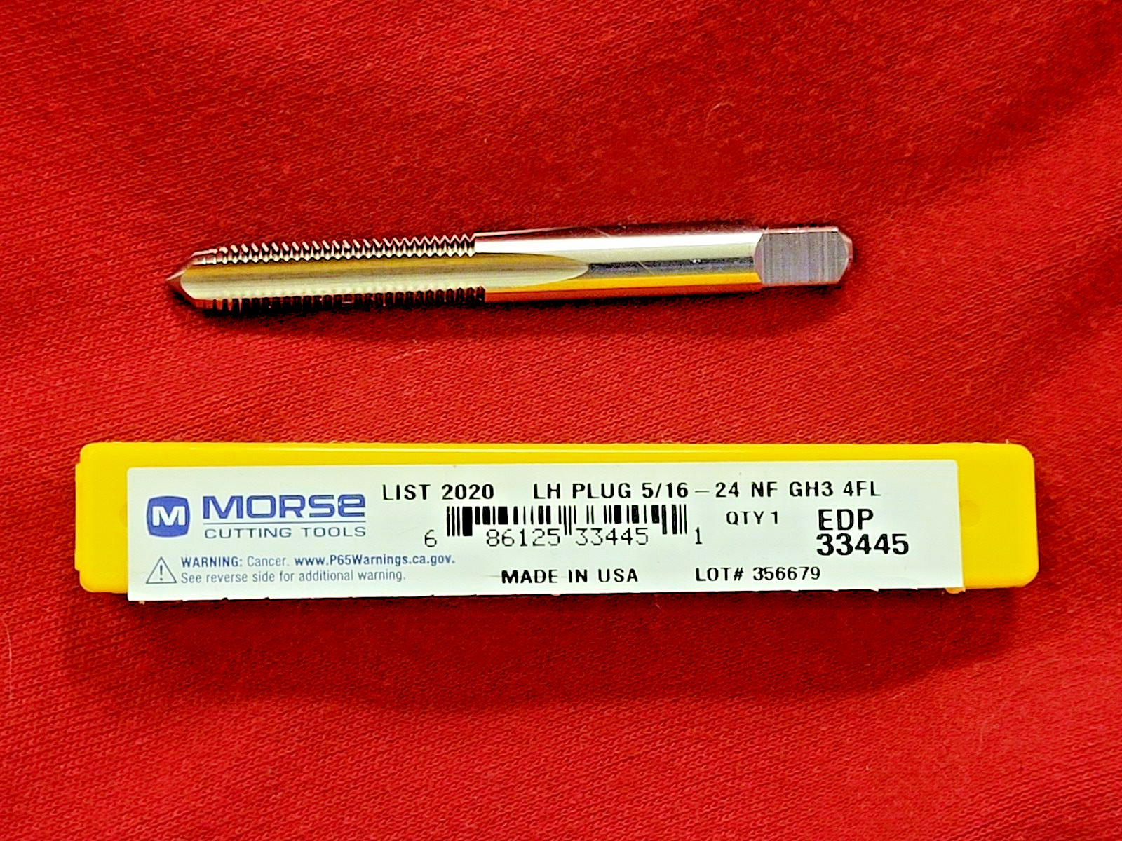 5/16-24 NF LEFT HAND Plug Tap Morse MT3733445 HSS USA GH3 MORSE