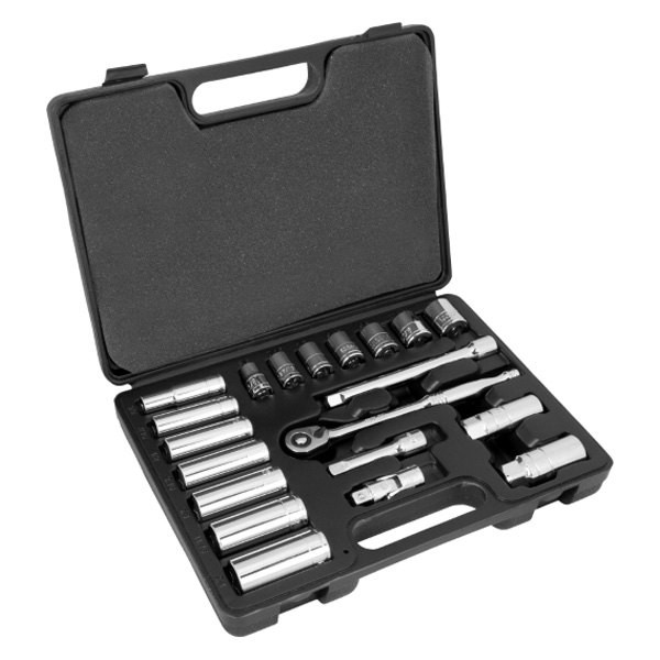 Performance Tool 3/8″ Drive SAE Ratchet & Socket Set, 20 Pieces