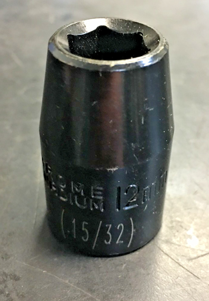 CHROME VANADIUM 12MM, 15/32″, 6 POINTS, 1/2 INCH DRIVE, IMPACT SOCKET